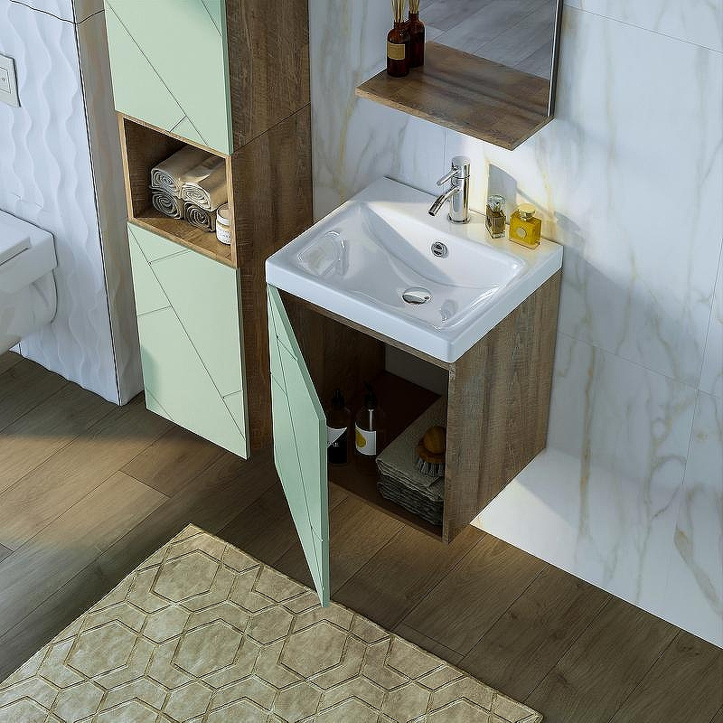 Тумба под раковину Бриклаер Кристалл 50 4627125417146 подвесная Фисташка Дуб гранж песочный, купить, цена, заказать, магазин, доставка, скидка, промокод, купить, цена, заказать, магазин, доставка, скидка, промокод