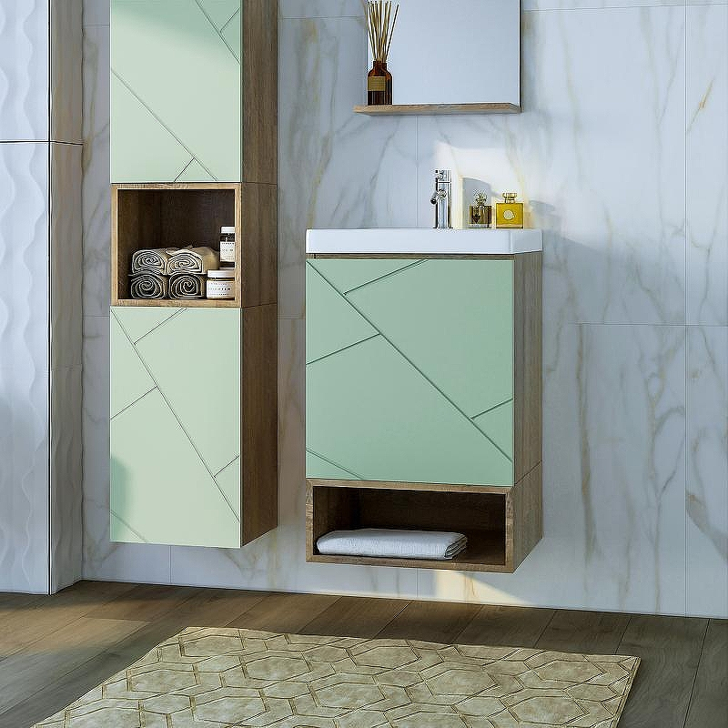 Тумба под раковину Бриклаер Кристалл 50 4627125417146 подвесная Фисташка Дуб гранж песочный, купить, цена, заказать, магазин, доставка, скидка, промокод, купить, цена, заказать, магазин, доставка, скидка, промокод