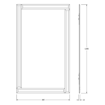 Зеркало Evoform Style 100x60 BY 0819 с зеркальным обрамлением - цвет Бронза