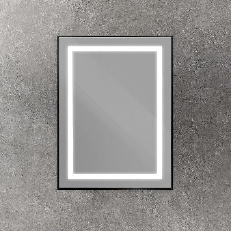 Зеркало BelBagno Kraft 60 SPC-KRAFT-600-800-SENS-NERO с подсветкой Черное с сенсорным выключателем, купить, цена, заказать, магазин, доставка, скидка, промокод, купить, цена, заказать, магазин, доставка, скидка, промокод