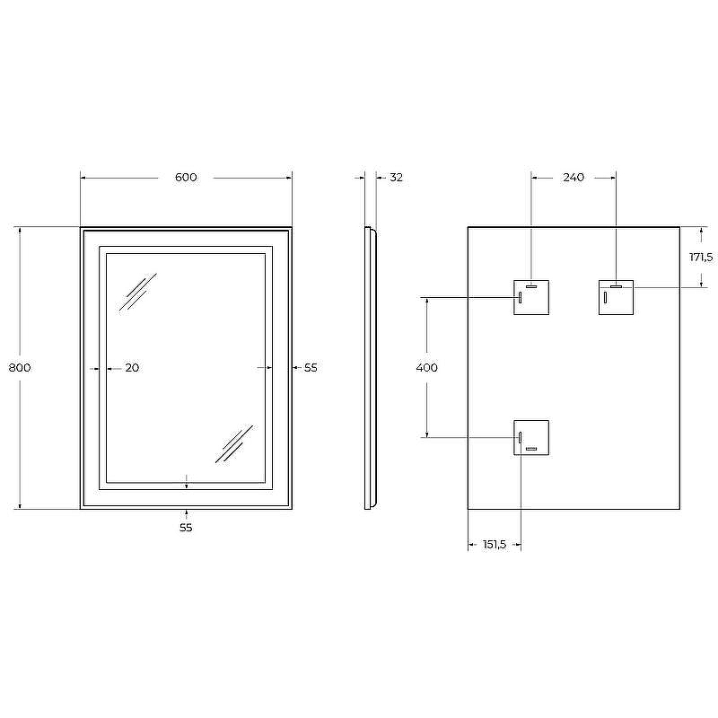 Зеркало BelBagno Kraft 60 SPC-KRAFT-600-800-SENS-NERO с подсветкой Черное с сенсорным выключателем, купить, цена, заказать, магазин, доставка, скидка, промокод, купить, цена, заказать, магазин, доставка, скидка, промокод