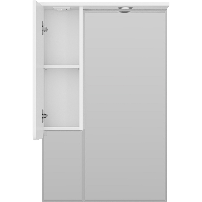 Зеркало со шкафом Misty Чегет 65 L П-Чег-02065-01Л с подсветкой Белое глянцевое, купить, цена, заказать, магазин, доставка, скидка, промокод, купить, цена, заказать, магазин, доставка, скидка, промокод