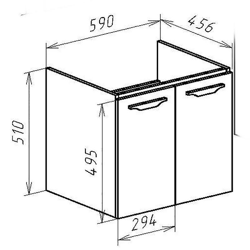 Тумба под раковину Bellezza Луиджи 60 4639209240427 подвесная Серая, купить, цена, заказать, магазин, доставка, скидка, промокод, купить, цена, заказать, магазин, доставка, скидка, промокод