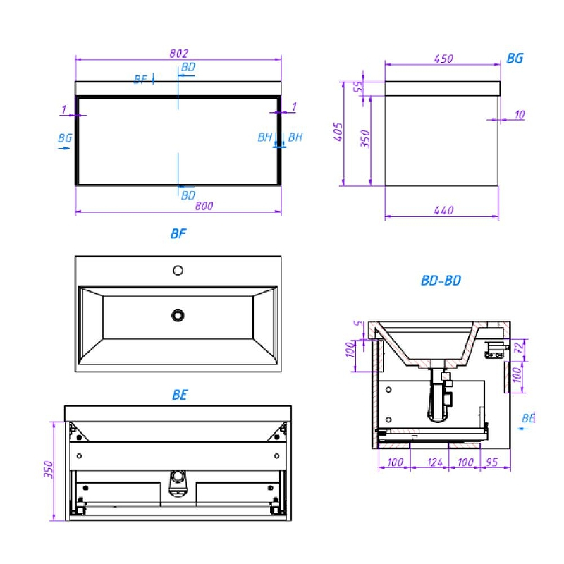 Тумба под раковину La Fenice Simpla 80 FNC-01-SIM-C-80 подвесная Бежевая матовая, купить, цена, заказать, магазин, доставка, скидка, промокод, купить, цена, заказать, магазин, доставка, скидка, промокод