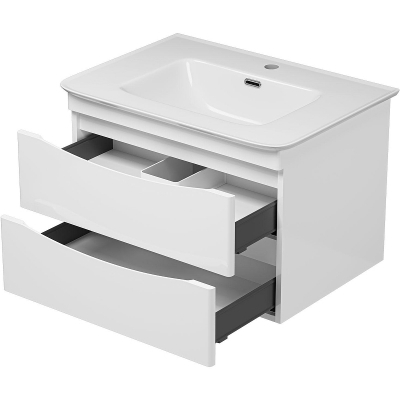 Тумба с раковиной Misty Мираж 70 УТ000025393 подвесная Белая