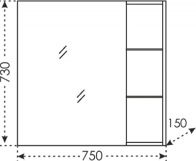 Зеркальный шкаф СанТа Дублин 75 123006 Белый