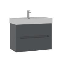 Тумба с раковиной Orka Malta 80 5001476 подвесная цвет Антрацит матовый, купить, цена, заказать, магазин, доставка, скидка, промокод, купить, цена, заказать, магазин, доставка, скидка, промокод