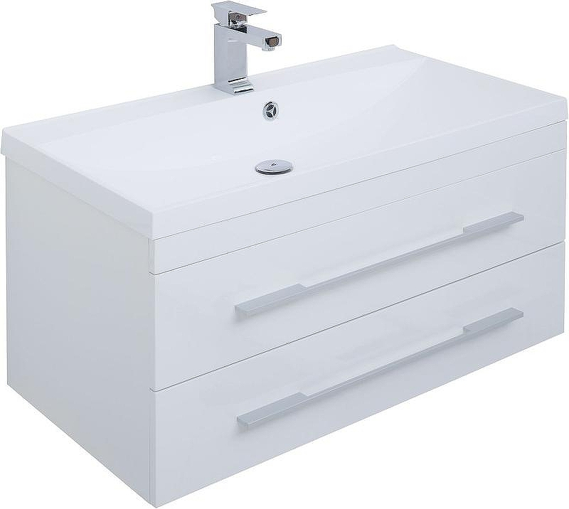 Тумба с раковиной Aquanet Нота 90 212856 подвесная Белая, купить, цена, заказать, магазин, доставка, скидка, промокод, купить, цена, заказать, магазин, доставка, скидка, промокод