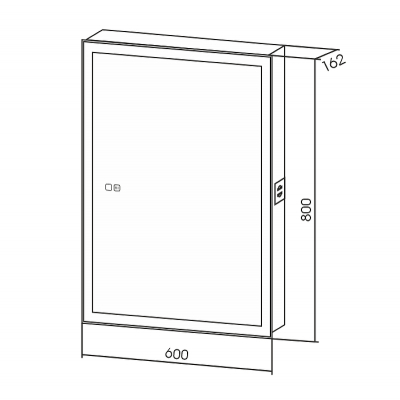 Зеркальный шкаф AQUAme AQM9201 60 с подсветкой цвет Белый