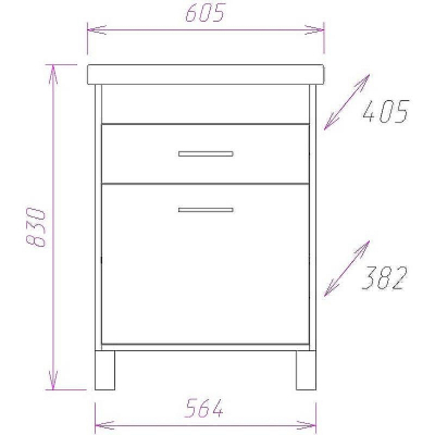 Тумба под раковину Onika Натали 60.13 106001 Ясень таормина