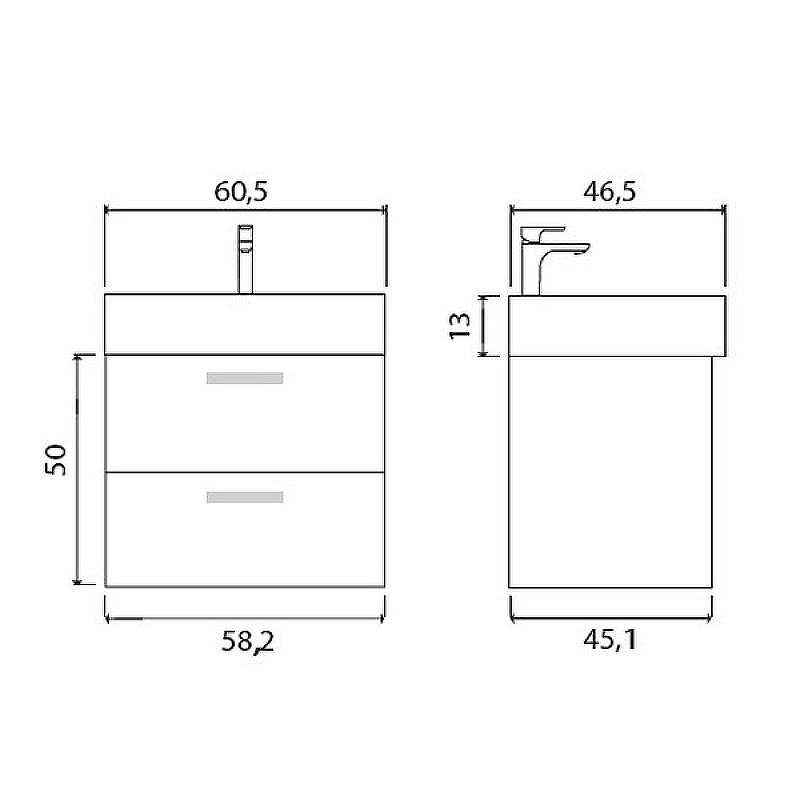 Тумба под раковину Creto Tivoli 60 8-1376S подвесная Soft, купить, цена, заказать, магазин, доставка, скидка, промокод, купить, цена, заказать, магазин, доставка, скидка, промокод