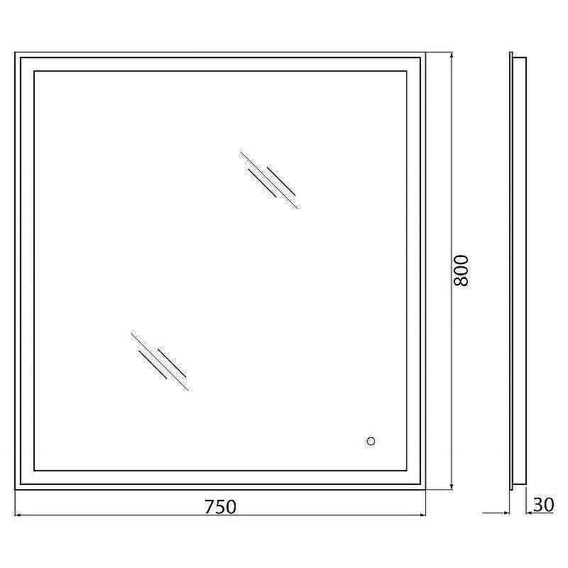 Зеркало BelBagno SPC-GRT-750-800-LED-TCH с подсветкой с сенсорным выключателем, купить, цена, заказать, магазин, доставка, скидка, промокод, купить, цена, заказать, магазин, доставка, скидка, промокод