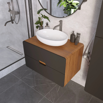 Тумба под раковину 1MarKa Vortex 100П Ц0000033061 подвесная цвет Орех ноче тортона Монолит найт