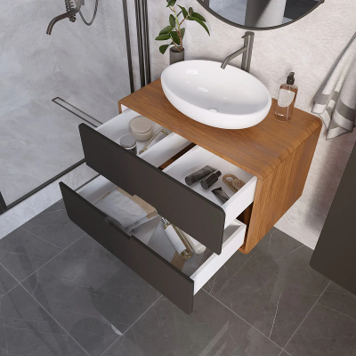 Тумба под раковину 1MarKa Vortex 100П Ц0000033061 подвесная цвет Орех ноче тортона Монолит найт