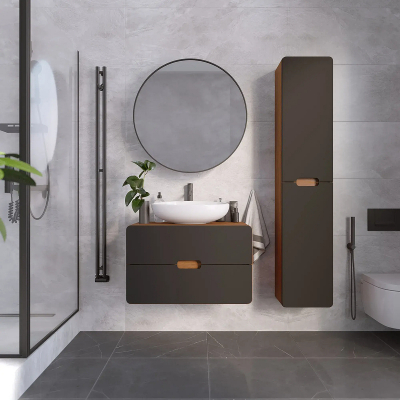 Тумба под раковину 1MarKa Vortex 100П Ц0000033061 подвесная цвет Орех ноче тортона Монолит найт