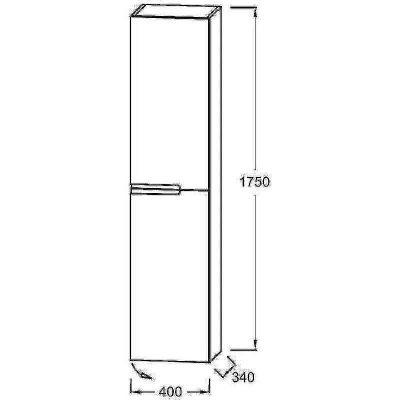 Шкаф пенал Jacob Delafon Nona 40 R EB1983RRU-442 подвесной Серый антрацит