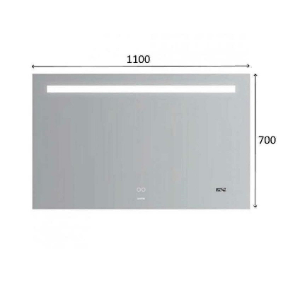 Зеркало Gappo 110 G604-11 с подсветкой с сенсорным выключателем, подогревом и часами