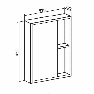 Зеркальный шкаф Runo Эко 52 00-00001184 Серый бетон
