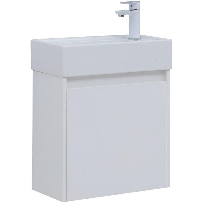 Тумба под раковину Aquanet Nova Lite 50 298853 подвесная Белая глянцевая