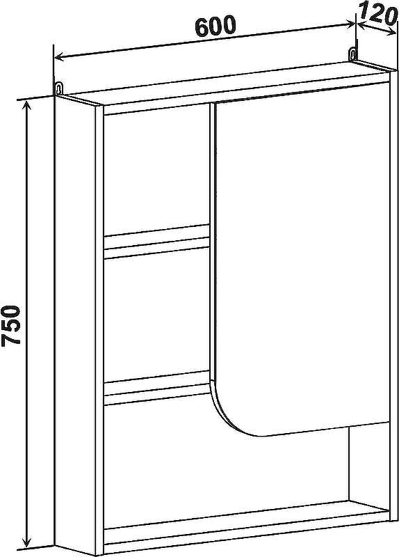 Зеркальный шкаф DIWO Самара 60 R SAM.Z.60/P/DS Дуб скандинавский, купить, цена, заказать, магазин, доставка, скидка, промокод, купить, цена, заказать, магазин, доставка, скидка, промокод