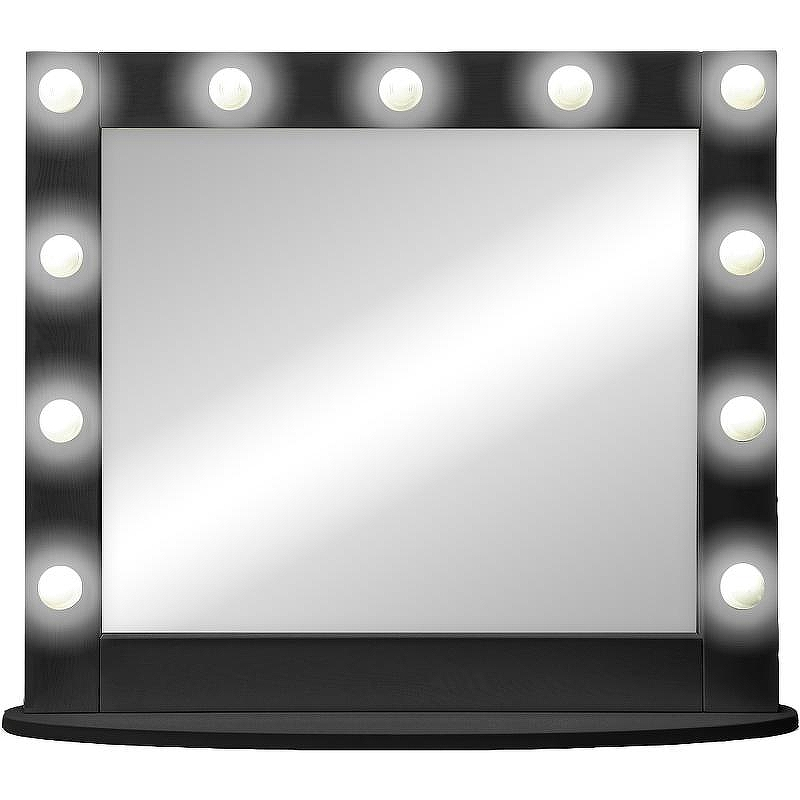 Зеркало Континент 800х700 ЗГП43 гримерное с подсветкой Черное с механическим выключателем, купить, цена, заказать, магазин, доставка, скидка, промокод, купить, цена, заказать, магазин, доставка, скидка, промокод