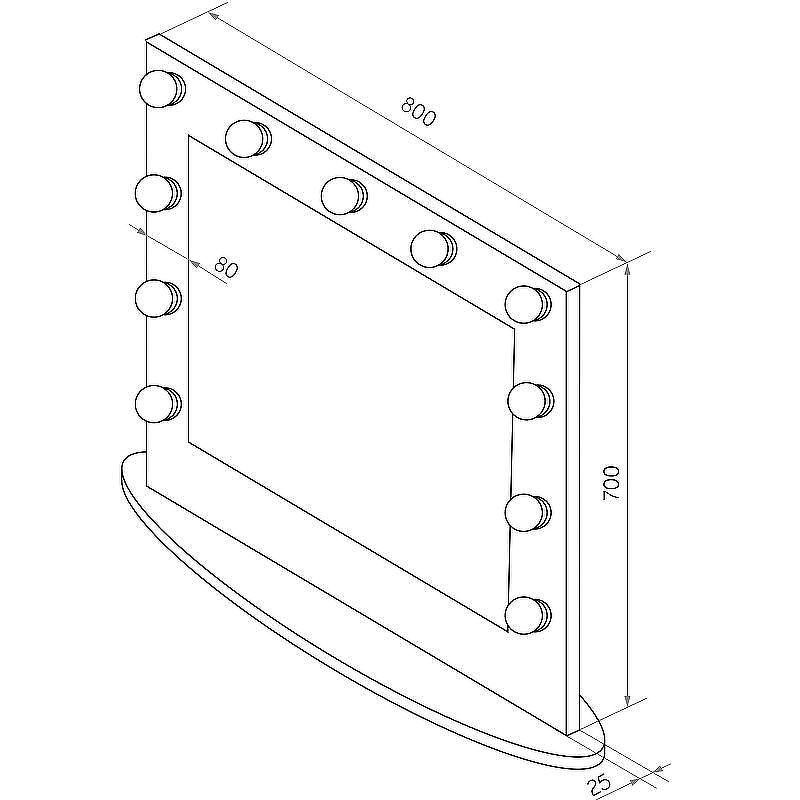 Зеркало Континент 800х700 ЗГП43 гримерное с подсветкой Черное с механическим выключателем, купить, цена, заказать, магазин, доставка, скидка, промокод, купить, цена, заказать, магазин, доставка, скидка, промокод