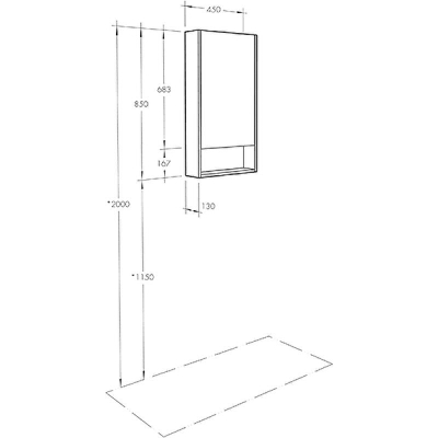 Зеркальный шкаф Aquaton Сканди 45 1A252002SD010 Белый
