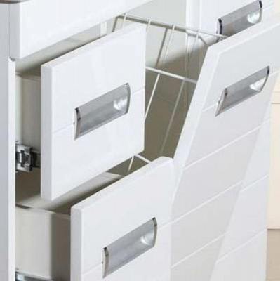 Тумба под раковину Bellezza Сиена 80 4633913080010 с бельевой корзиной Белая