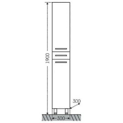 Шкаф пенал СанТа Омега 30 507001 Белый