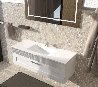 Тумба c раковиной SanVit Турин-1 75 kturin1075 подвесная Белая