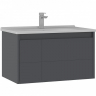 Тумба с раковиной Orka Likya 80 5002491 подвесная Антрацит матовый, купить, цена, заказать, магазин, доставка, скидка, промокод, купить, цена, заказать, магазин, доставка, скидка, промокод