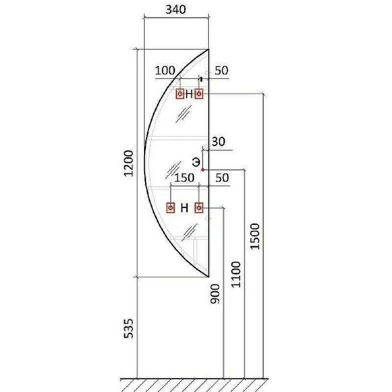 Шкаф пенал Jorno Solis New 34 SolN.11.34/W/JR с подсветкой с бесконтактным выключателем, купить, цена, заказать, магазин, доставка, скидка, промокод, купить, цена, заказать, магазин, доставка, скидка, промокод