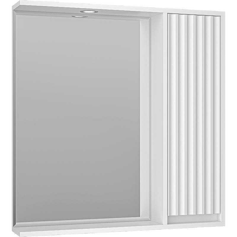 Зеркало со шкафом Brevita Balaton 80 R BAL-04080-01-П с подсветкой Белое матовое, купить, цена, заказать, магазин, доставка, скидка, промокод, купить, цена, заказать, магазин, доставка, скидка, промокод