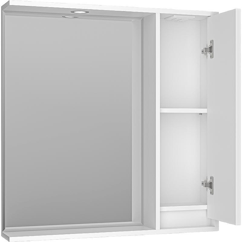 Зеркало со шкафом Brevita Balaton 80 R BAL-04080-01-П с подсветкой Белое матовое, купить, цена, заказать, магазин, доставка, скидка, промокод, купить, цена, заказать, магазин, доставка, скидка, промокод