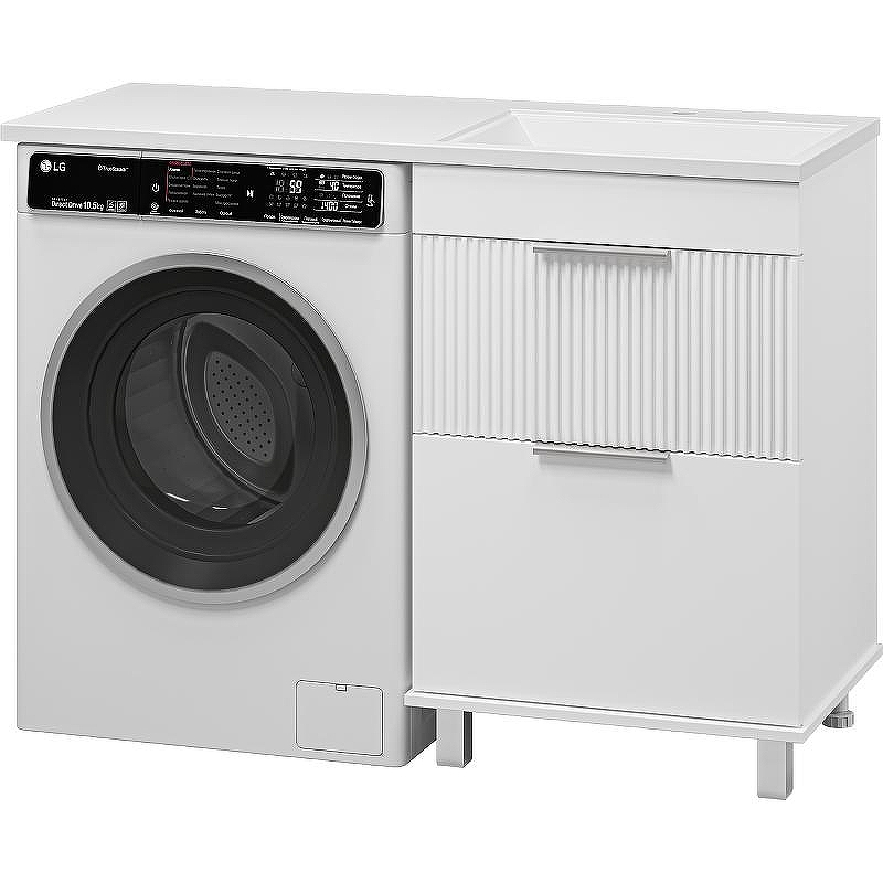 Тумба с раковиной Brevita Enfida 120 R УТ000016092 Белая матовая, купить, цена, заказать, магазин, доставка, скидка, промокод, купить, цена, заказать, магазин, доставка, скидка, промокод