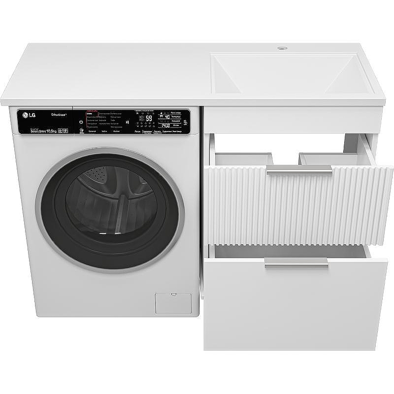 Тумба с раковиной Brevita Enfida 120 R УТ000016092 Белая матовая, купить, цена, заказать, магазин, доставка, скидка, промокод, купить, цена, заказать, магазин, доставка, скидка, промокод