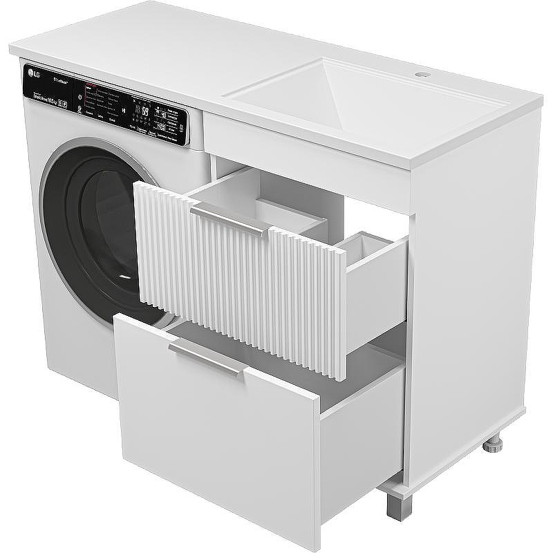 Тумба с раковиной Brevita Enfida 120 R УТ000016092 Белая матовая, купить, цена, заказать, магазин, доставка, скидка, промокод, купить, цена, заказать, магазин, доставка, скидка, промокод