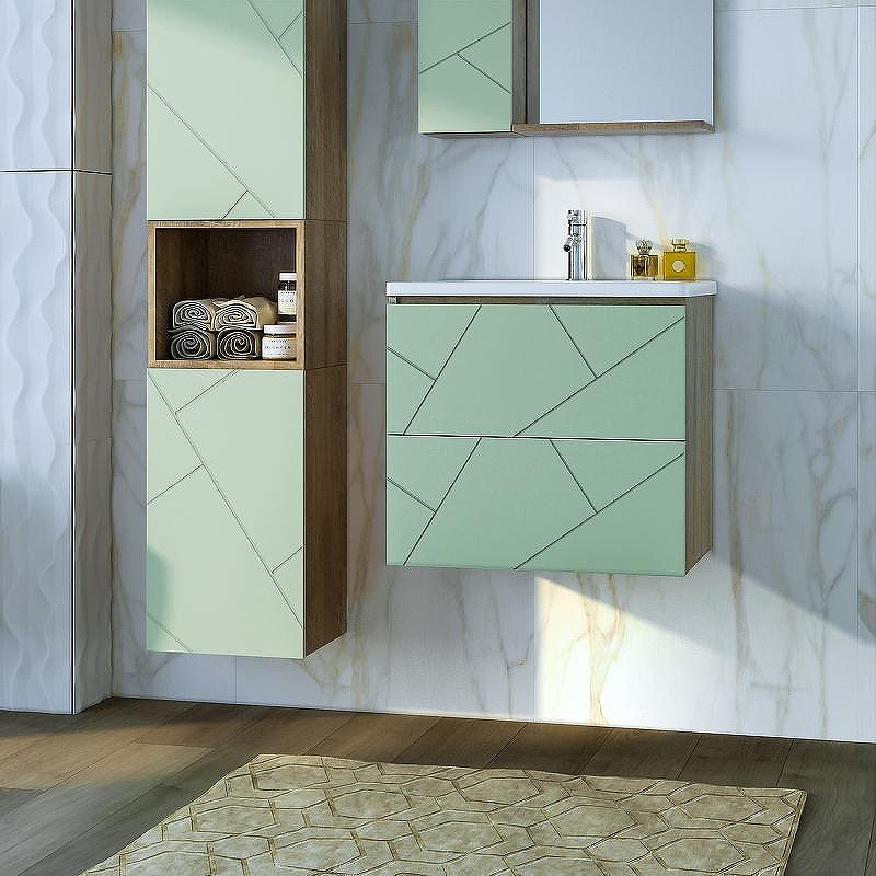 Тумба под раковину Бриклаер Кристалл 60 4627125417153 подвесная Фисташка Дуб гранж песочный, купить, цена, заказать, магазин, доставка, скидка, промокод, купить, цена, заказать, магазин, доставка, скидка, промокод