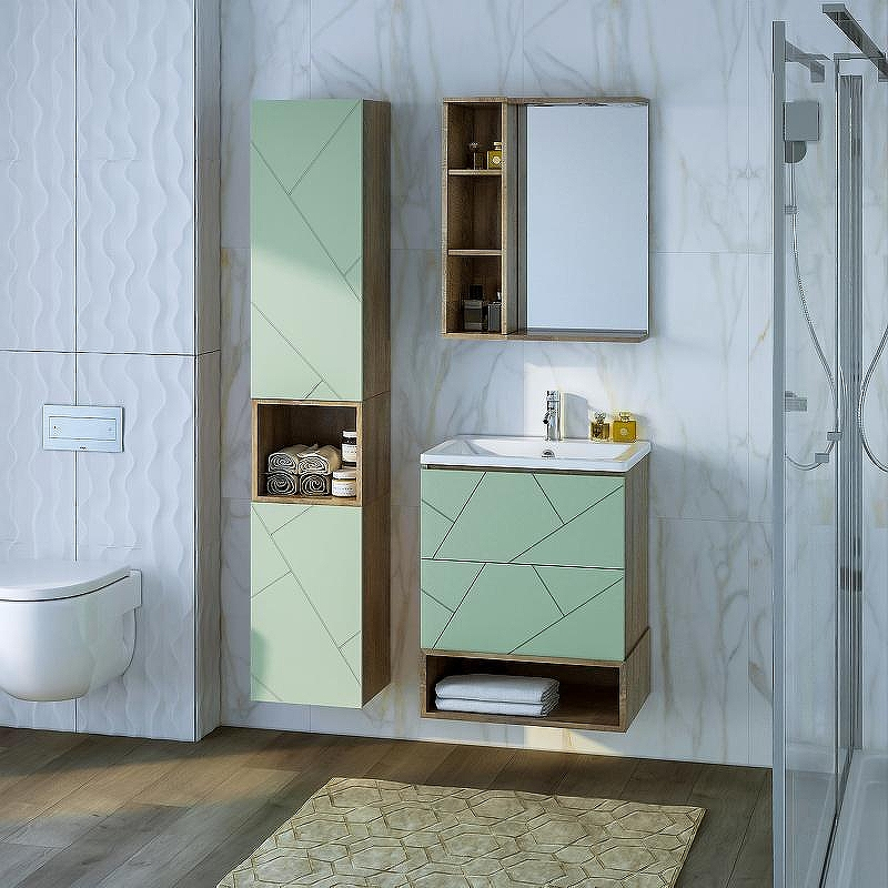 Тумба под раковину Бриклаер Кристалл 60 4627125417153 подвесная Фисташка Дуб гранж песочный, купить, цена, заказать, магазин, доставка, скидка, промокод, купить, цена, заказать, магазин, доставка, скидка, промокод