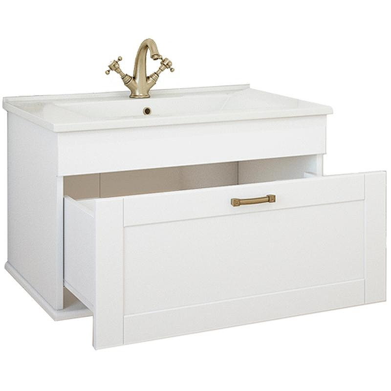 Тумба под раковину Sanflor Ванесса 75 С000005880 подвесная Белая матовая, купить, цена, заказать, магазин, доставка, скидка, промокод, купить, цена, заказать, магазин, доставка, скидка, промокод