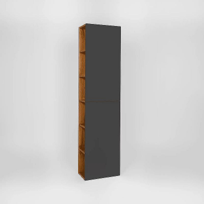 Шкаф пенал VIANT Бостон 40 VBOS400G-PENP подвесной Графит матовый Дуб Вотан