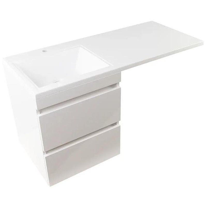 Тумба под раковину Style Line Даллас 130 Люкс Plus подвесная Белая, купить, цена, заказать, магазин, доставка, скидка, промокод, купить, цена, заказать, магазин, доставка, скидка, промокод