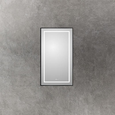 Зеркало BelBagno Kraft 50 SPC-KRAFT-500-900-LED-TCH-WARM-NERO с подсветкой Черное с сенсорным выключателем и подогревом