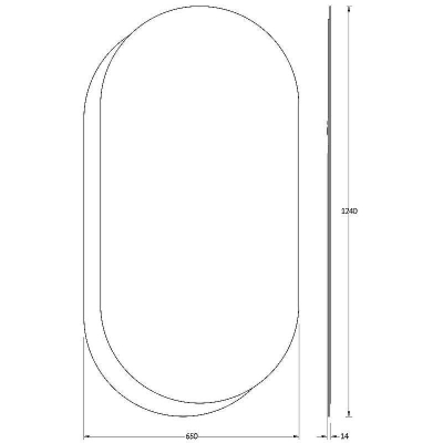 Зеркало Evoform Double 124x65 BY 0313 на стеклянном основании - цвет Графит