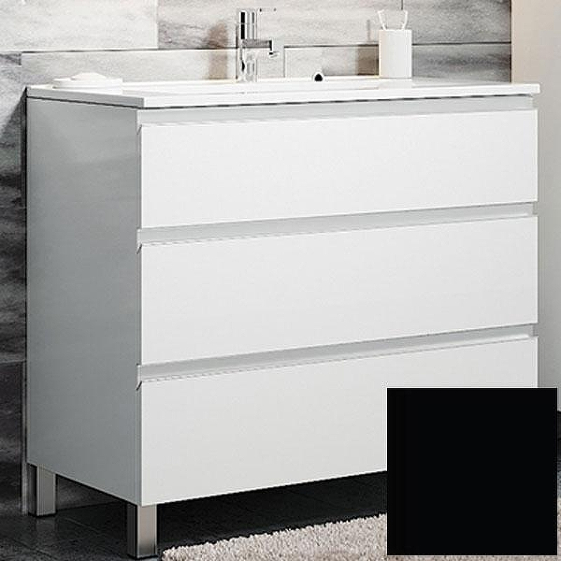 Тумба с раковиной SanVit Авеню-3 90 kavenu390 в цвете Ral Черный глянец, купить, цена, заказать, магазин, доставка, скидка, промокод, купить, цена, заказать, магазин, доставка, скидка, промокод