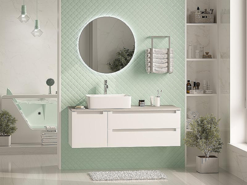 Тумба с раковиной Brevita Cargo 120 УТ000024163 подвесная Белая матовая, купить, цена, заказать, магазин, доставка, скидка, промокод, купить, цена, заказать, магазин, доставка, скидка, промокод