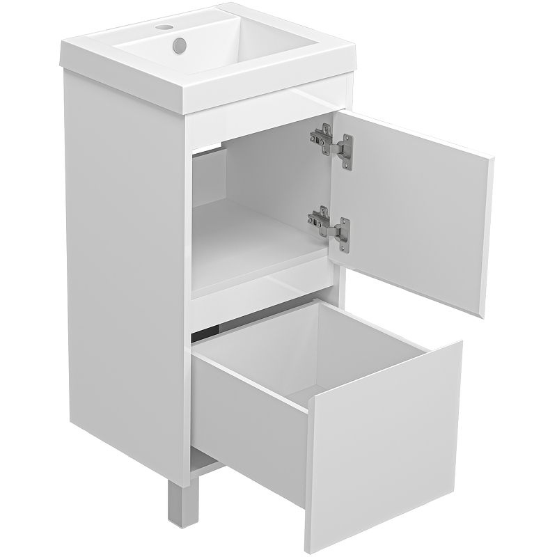 Тумба с раковиной Misty Алиса 40 УТ000011235 Белая, купить, цена, заказать, магазин, доставка, скидка, промокод, купить, цена, заказать, магазин, доставка, скидка, промокод