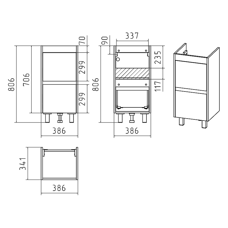 Тумба с раковиной Misty Алиса 40 УТ000011235 Белая, купить, цена, заказать, магазин, доставка, скидка, промокод, купить, цена, заказать, магазин, доставка, скидка, промокод