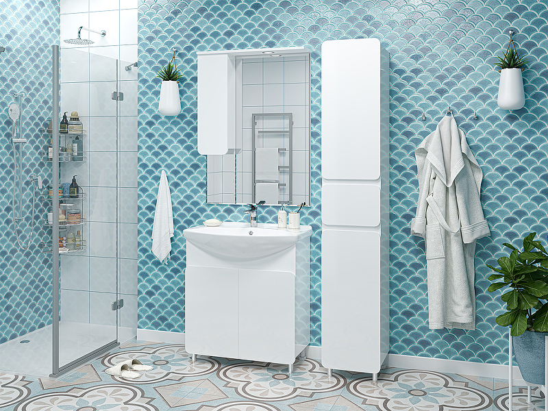 Зеркало со шкафом Misty Чегет 75 L П-Чег-02075-01Л с подсветкой Белое глянцевое, купить, цена, заказать, магазин, доставка, скидка, промокод, купить, цена, заказать, магазин, доставка, скидка, промокод