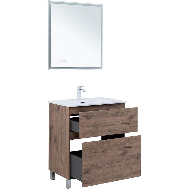 Тумба под раковину Aquanet Алвита New 70 344128 напольная Дуб веллингтон табак, купить, цена, заказать, магазин, доставка, скидка, промокод, купить, цена, заказать, магазин, доставка, скидка, промокод